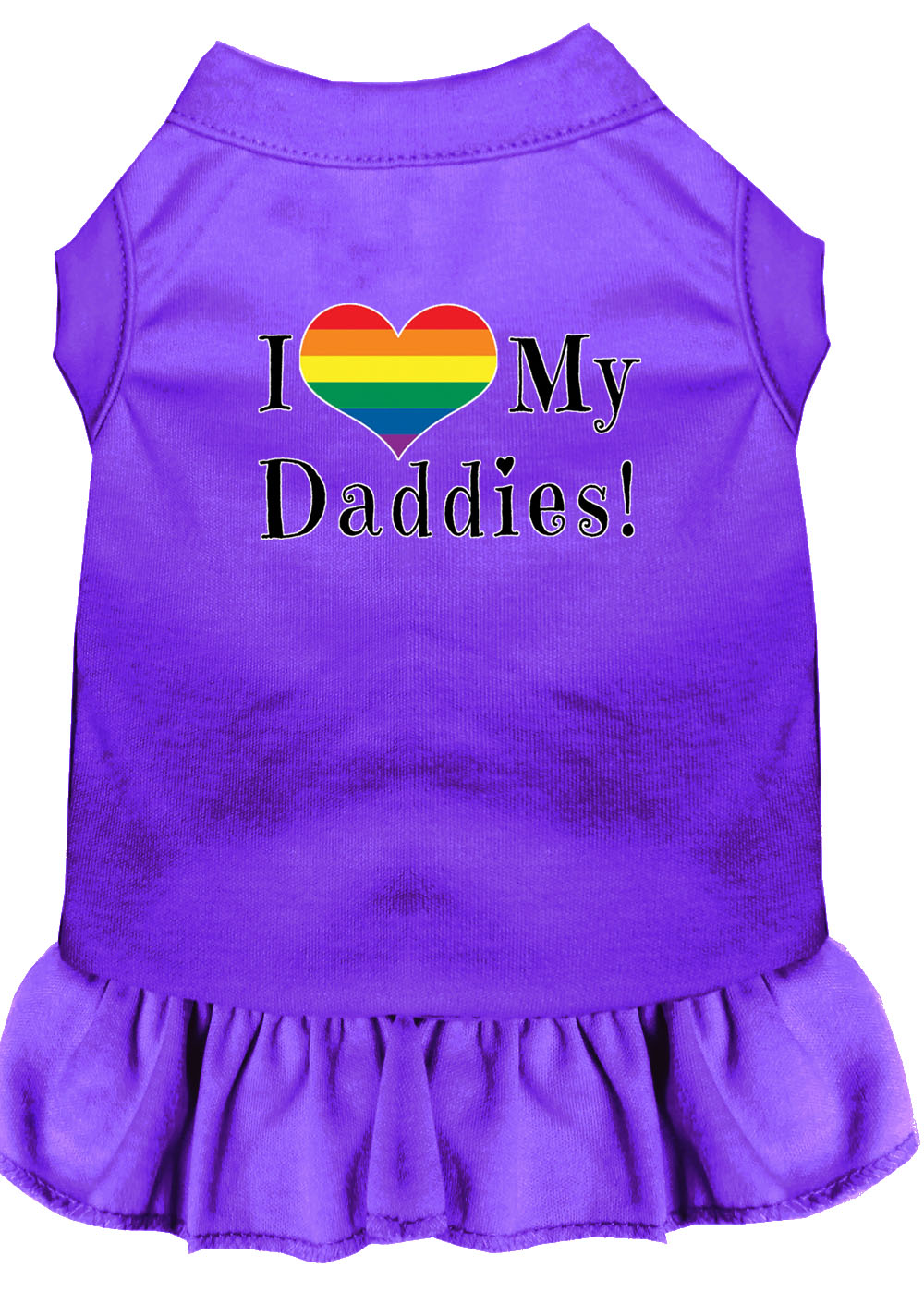 I Heart my Daddies Screen Print Dog Dress Purple XXXL
